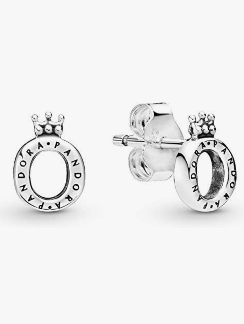 Pandora Jewelry - Polished Crown O Stud Earrings - Sterling Silver-New